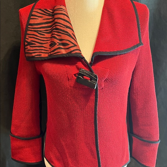 Jackets & Blazers - Tivoli Knit Jacket with Zebra Print Collar